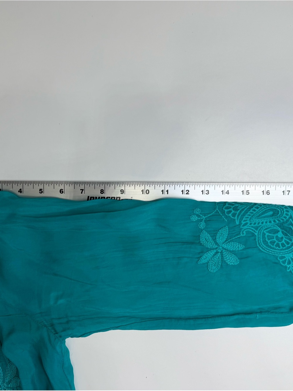 Johnny Was Embroidered Teal Women’s 3/4 sleeve Tunic Top, size M. Like new! - Picture 8 of 9